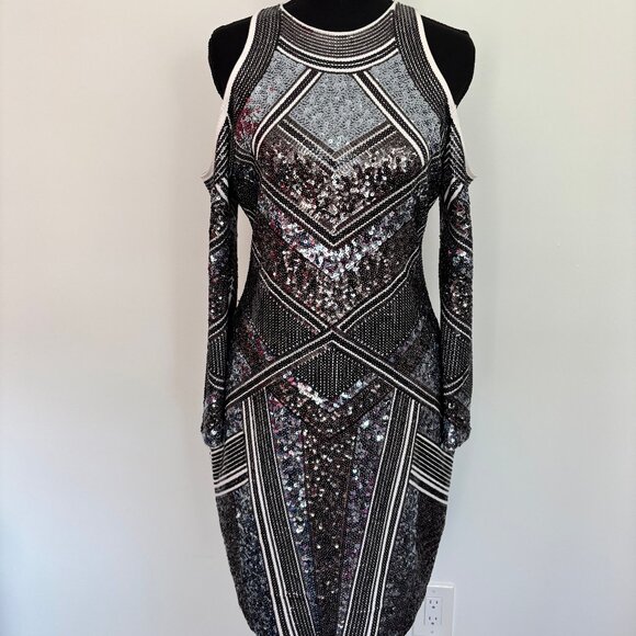 Seqins, shoulder cut out dress. - Picture 1 of 5